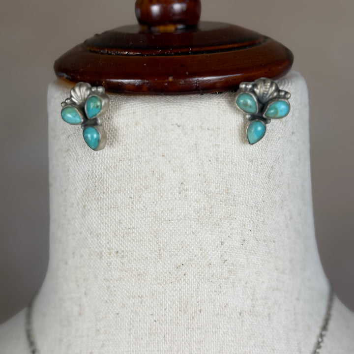 Kingman Trio Turquoise Necklace + Earring Set