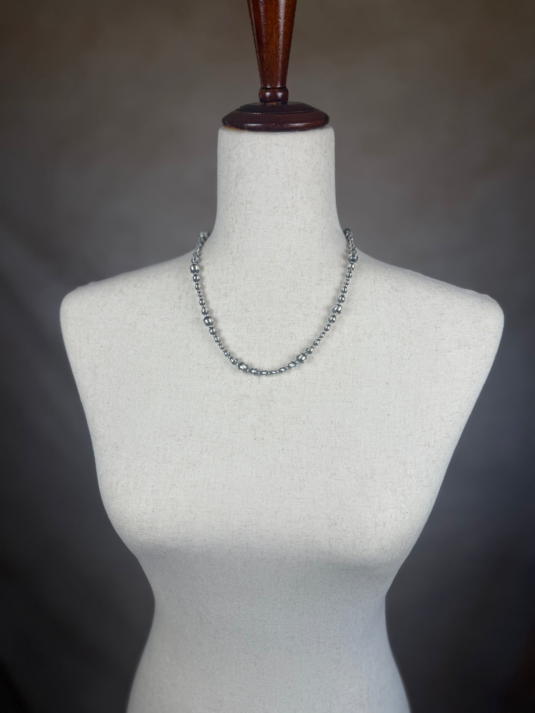 Handcrafted Sterling Silver Pearl Beaded Necklace | 20"