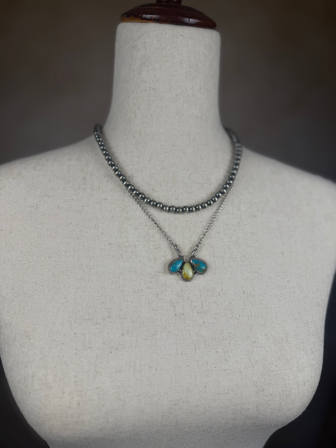 Handmade Sterling Silver Santa Maria with Palomino Necklace