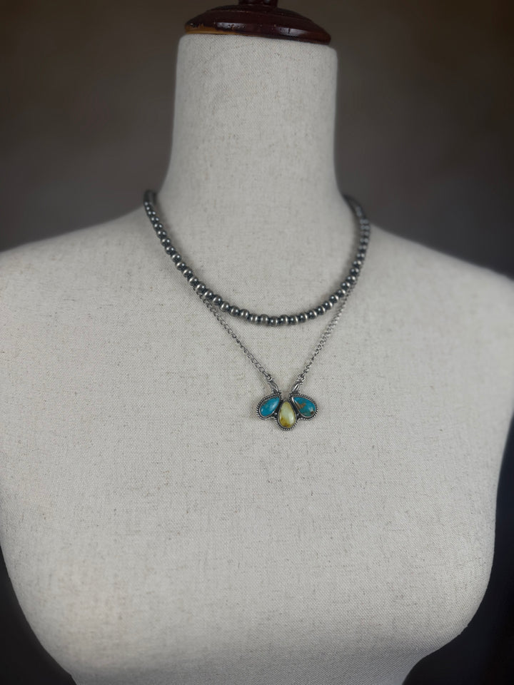 Handmade Sterling Silver Santa Maria with Palomino Necklace