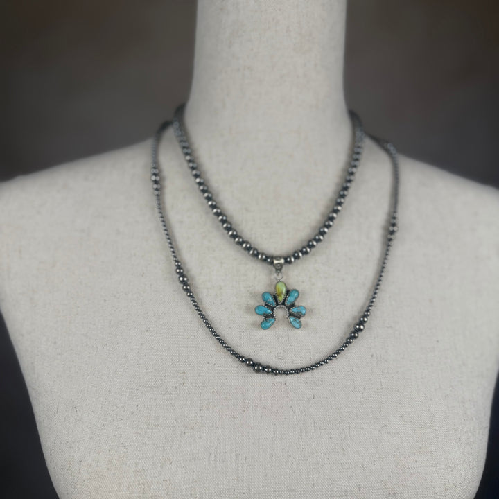 Handmade Sterling Silver Palomino with White Water Pendant