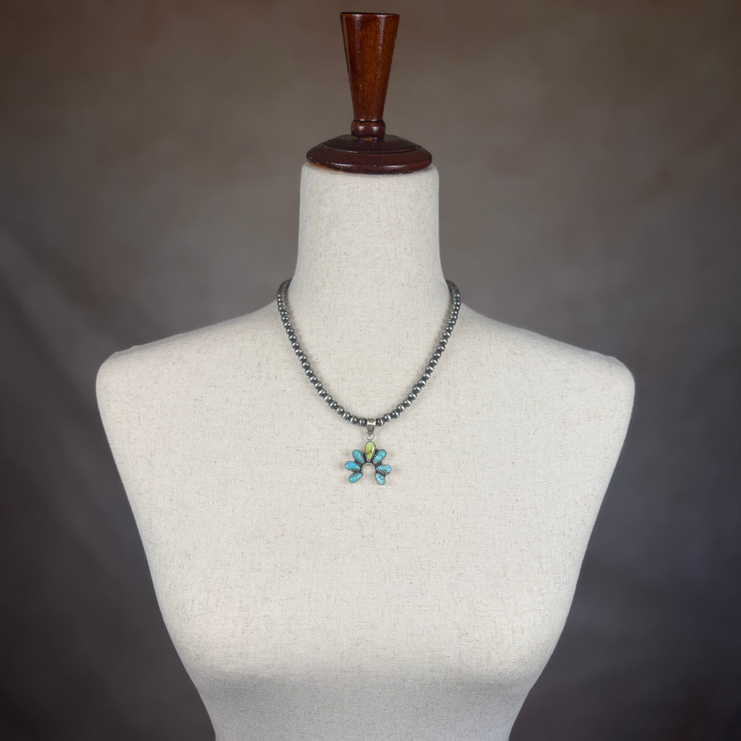 Handmade Sterling Silver Palomino with White Water Pendant