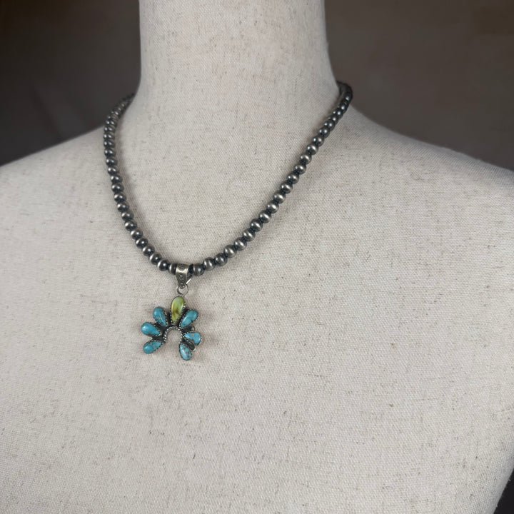 Handmade Sterling Silver Palomino with White Water Pendant