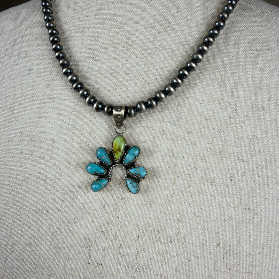 Handmade Sterling Silver Palomino with White Water Pendant