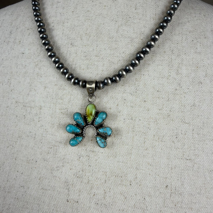 Handmade Sterling Silver Palomino with White Water Pendant
