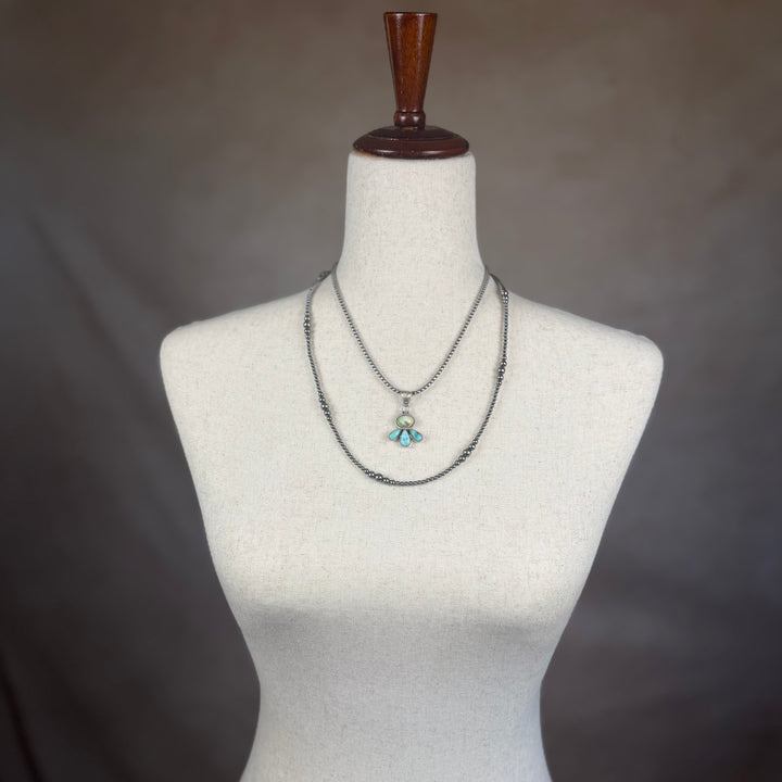 Handmade Sterling Silver Paloma with Turquoise Pendant