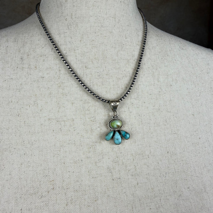 Handmade Sterling Silver Paloma with Turquoise Pendant
