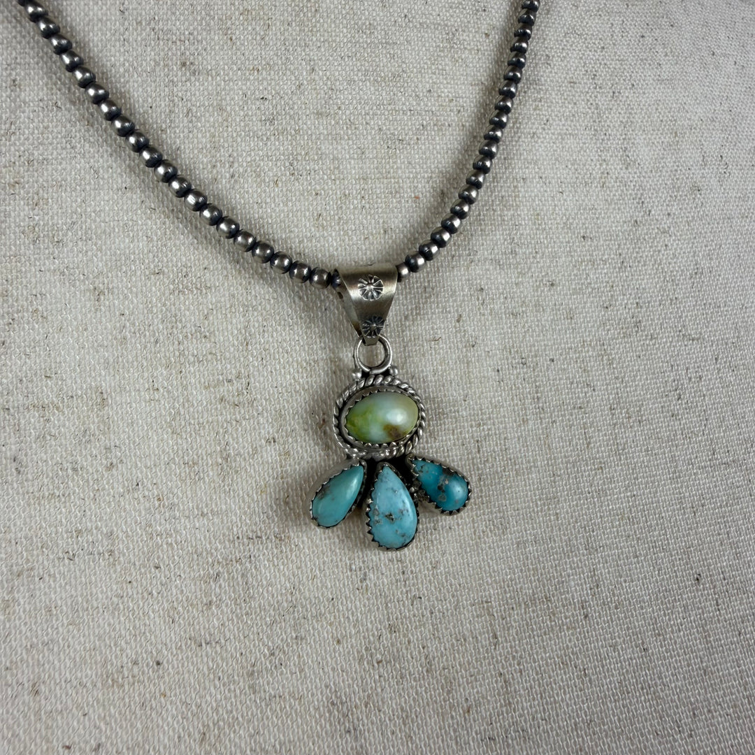 Handmade Sterling Silver Paloma with Turquoise Pendant