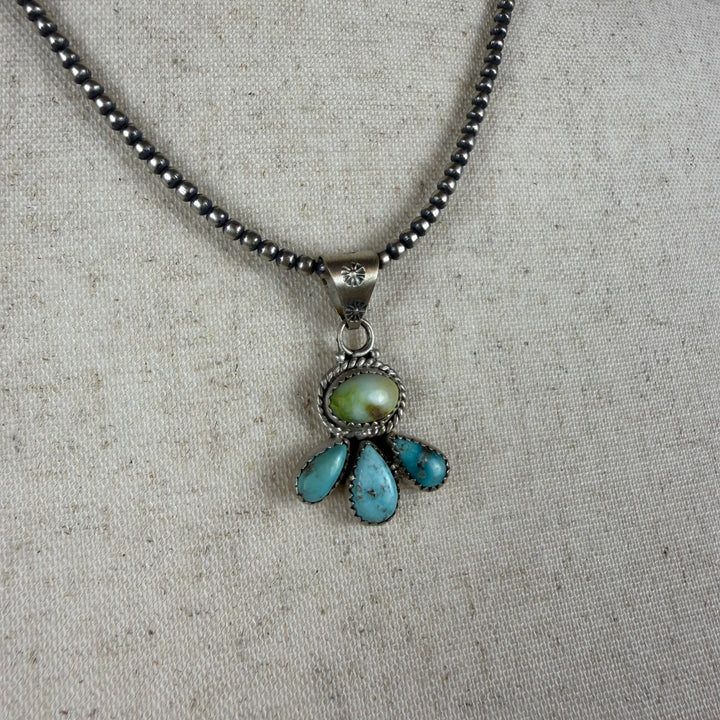 Handmade Sterling Silver Paloma with Turquoise Pendant