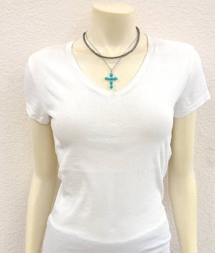 739800, 16" Western Cross Strand Necklace