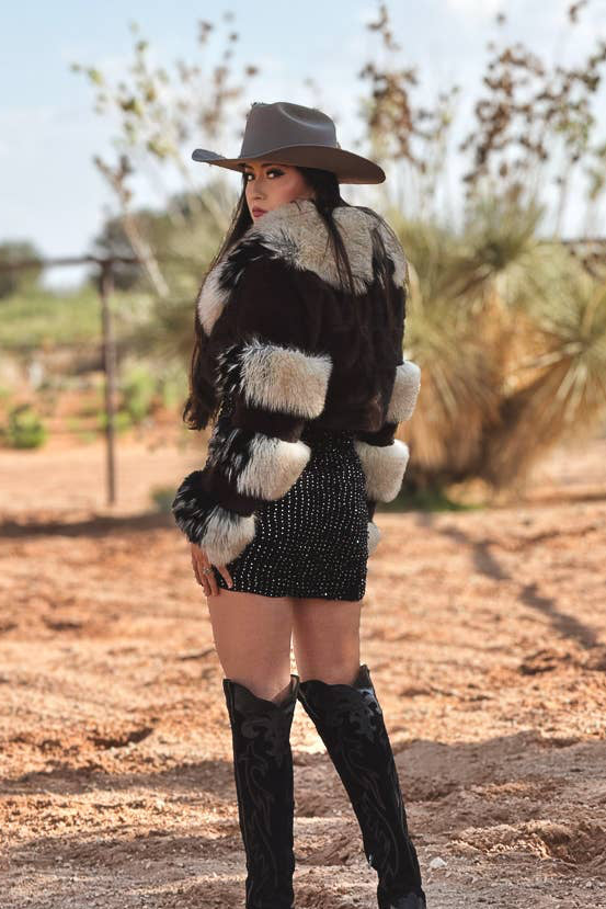 The Midnight Marbled Faux Fur Jacket