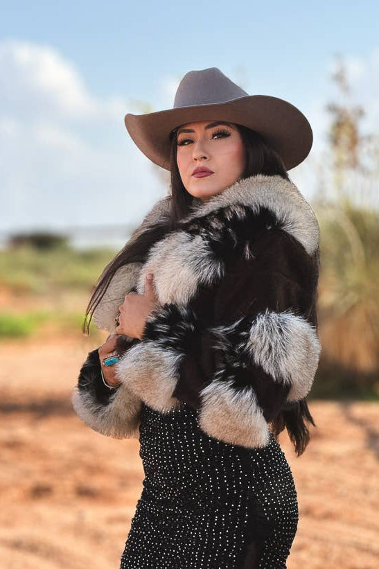 The Midnight Marbled Faux Fur Jacket